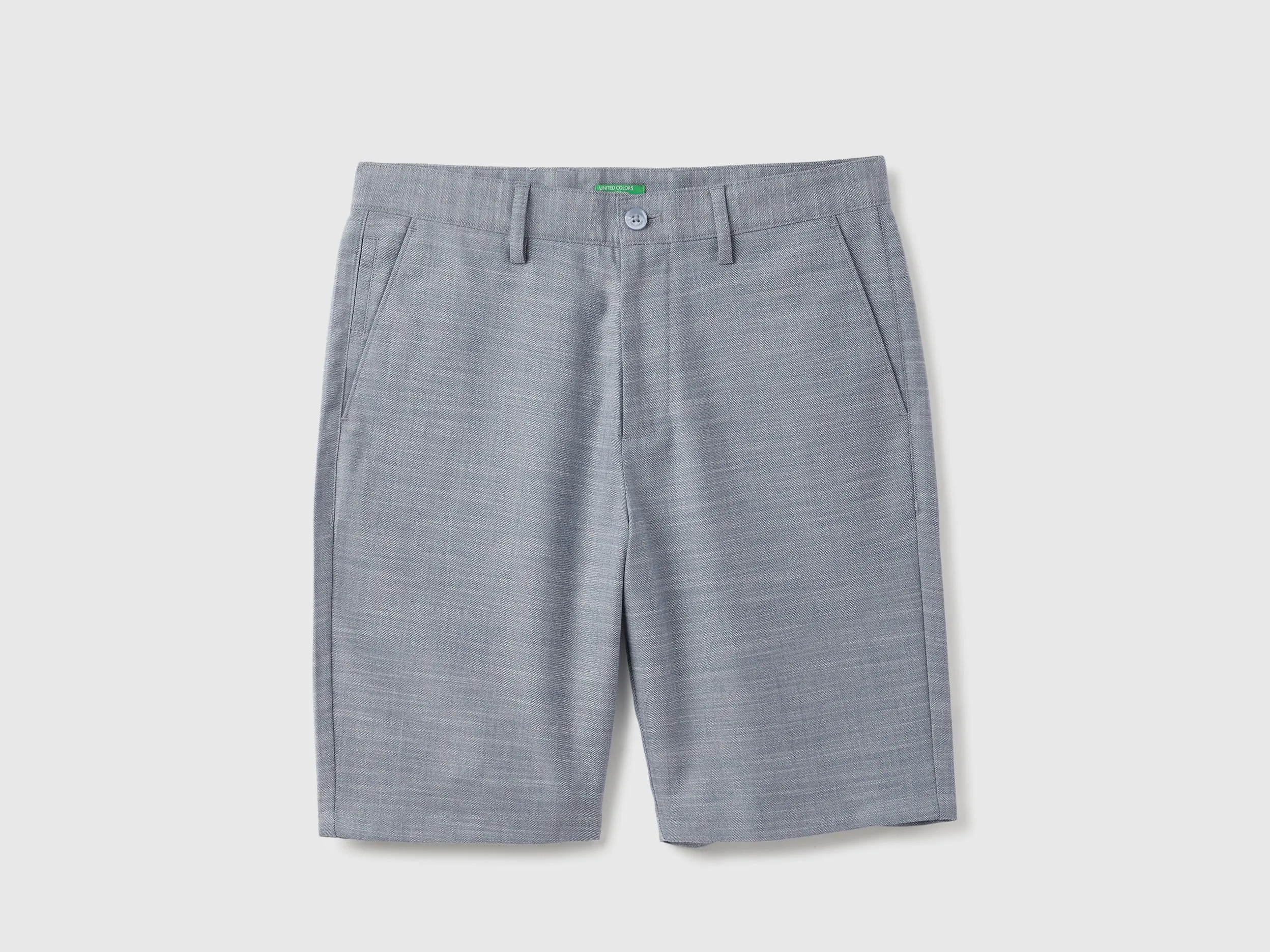 Solid Comfort Fit Chambray Slub Shorts