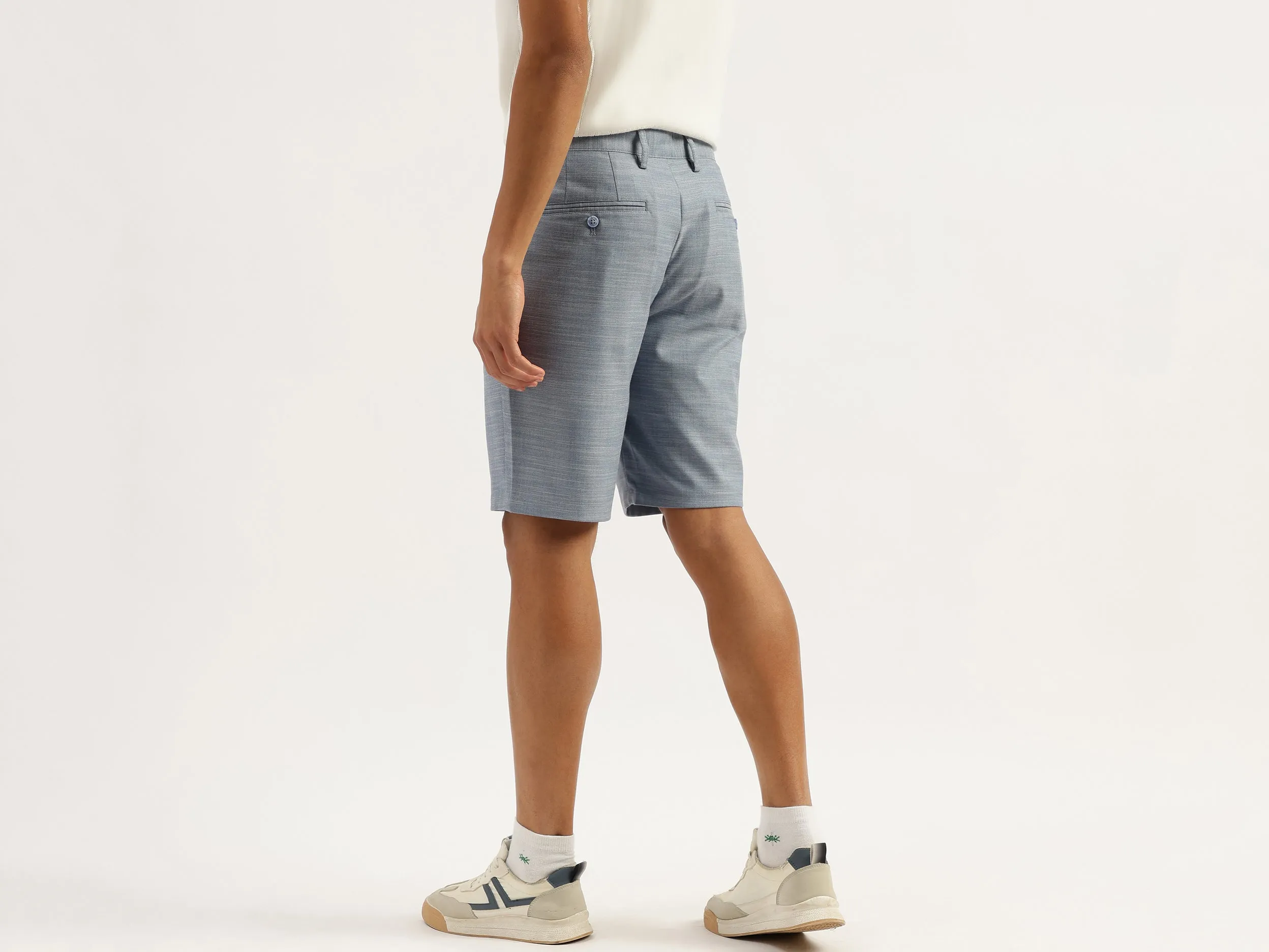 Solid Comfort Fit Chambray Slub Shorts