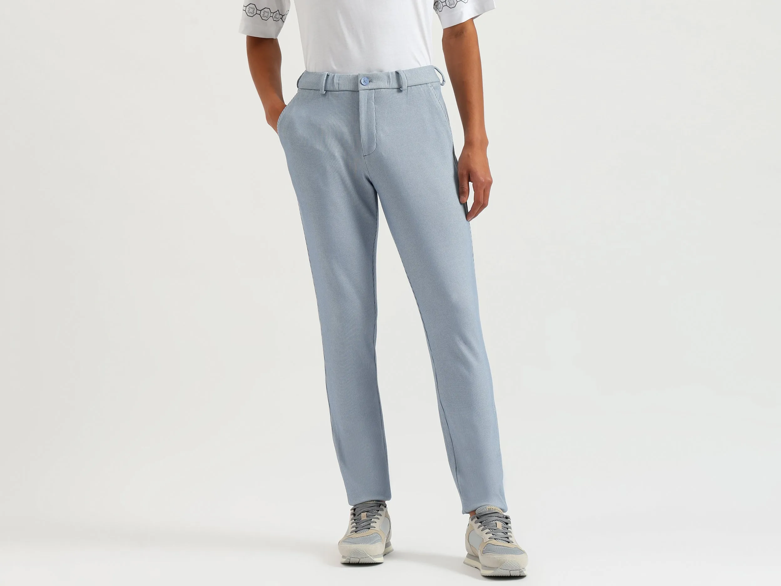Striped Relaxed Fit Knit Cordinate Pants