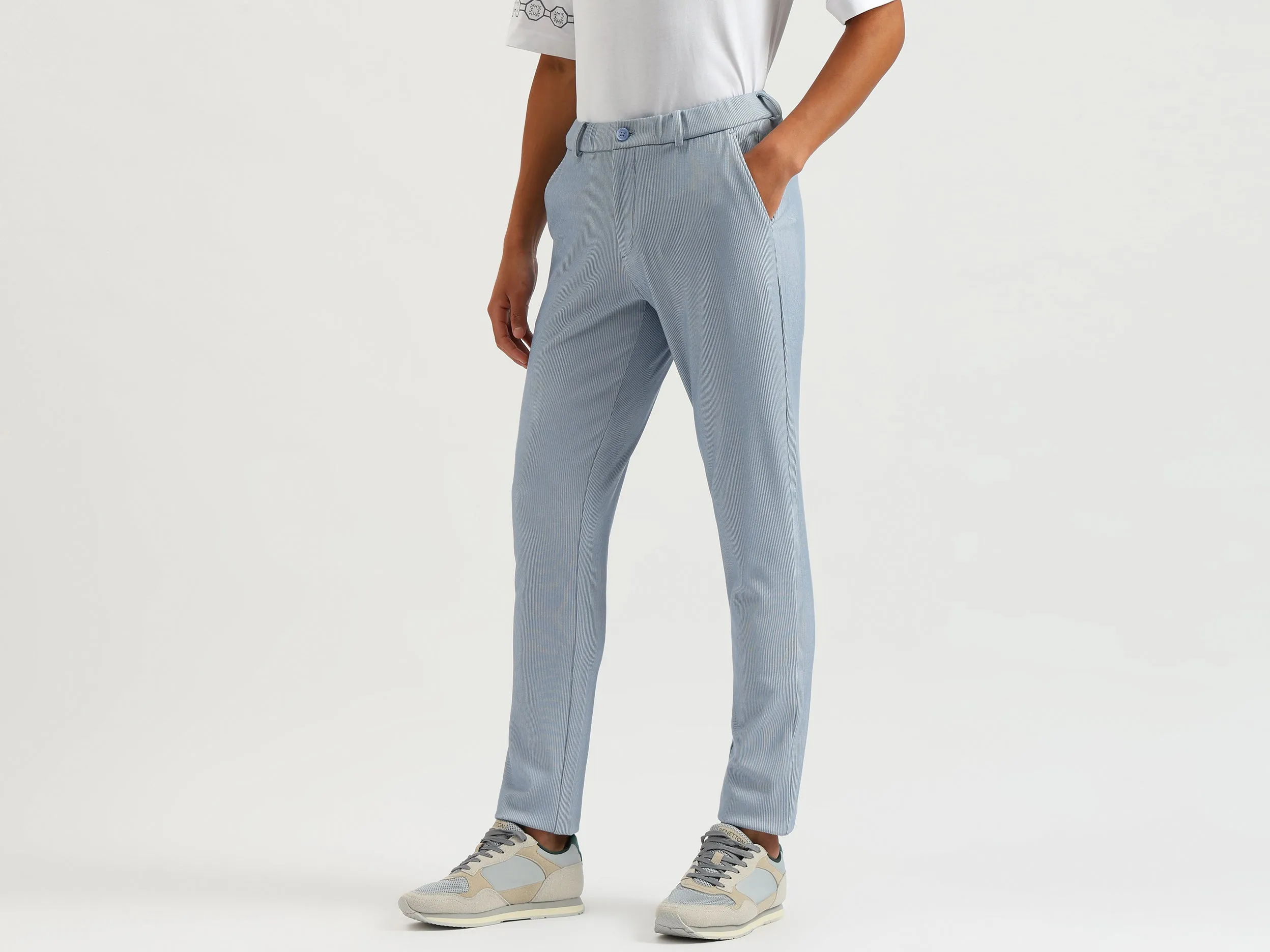 Striped Relaxed Fit Knit Cordinate Pants