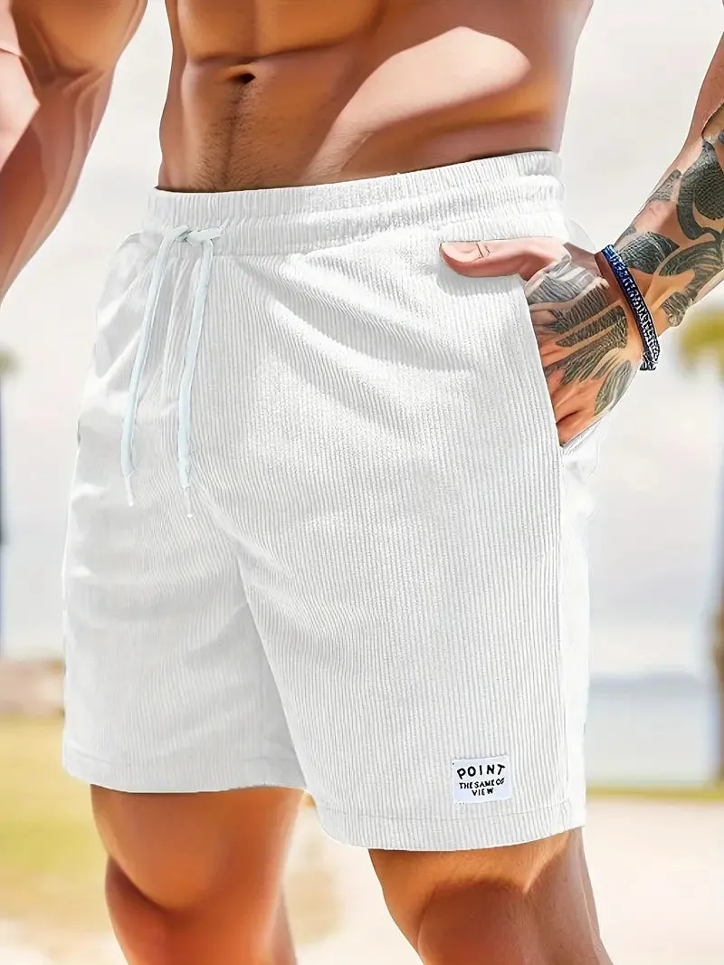 Stylish Men's Loose Fit Corduroy Shorts with Drawstring