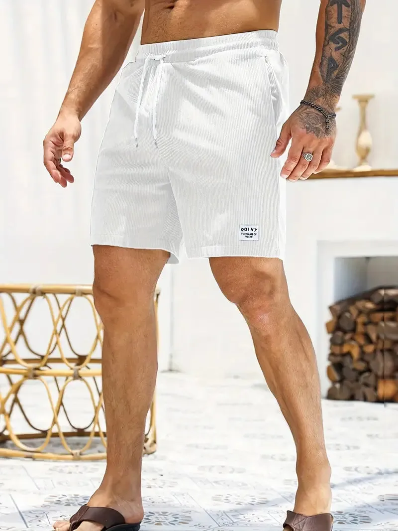 Stylish Men's Loose Fit Corduroy Shorts with Drawstring
