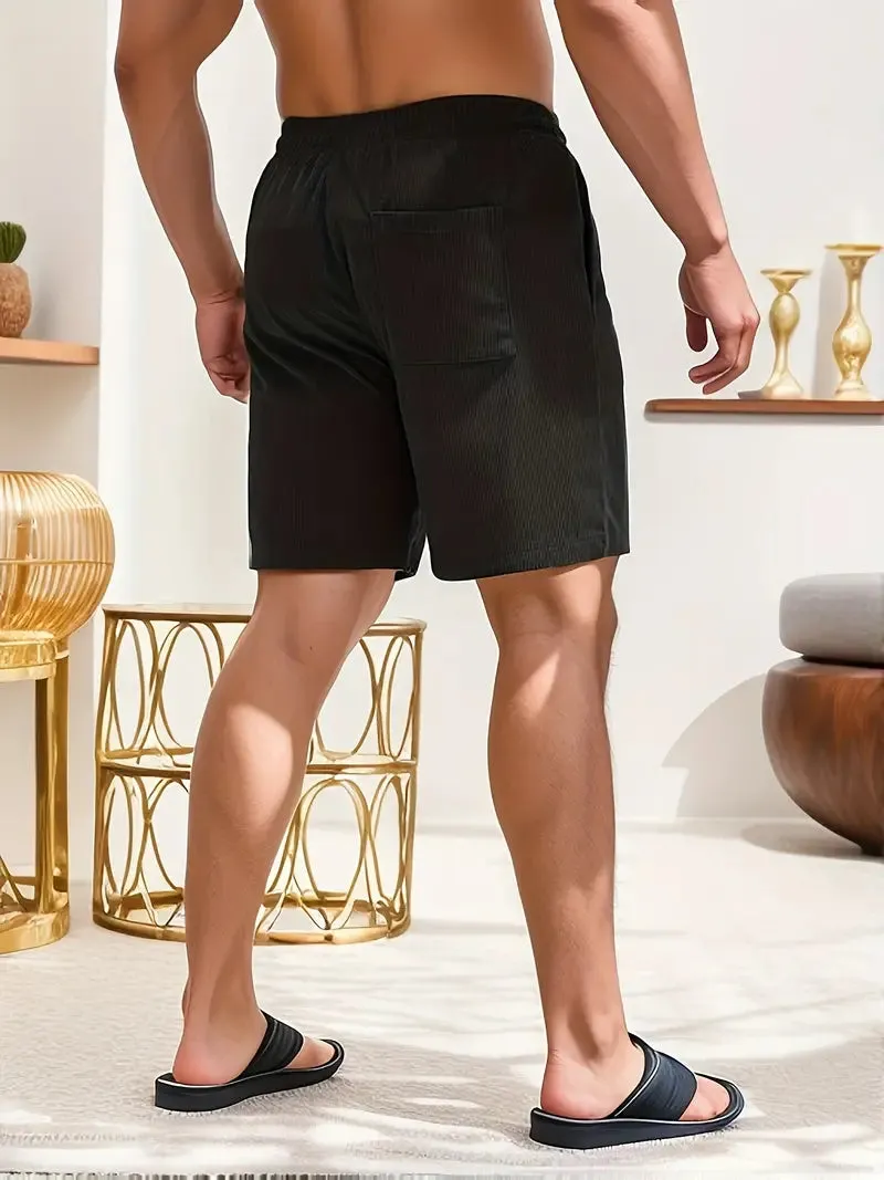 Stylish Men's Loose Fit Corduroy Shorts with Drawstring