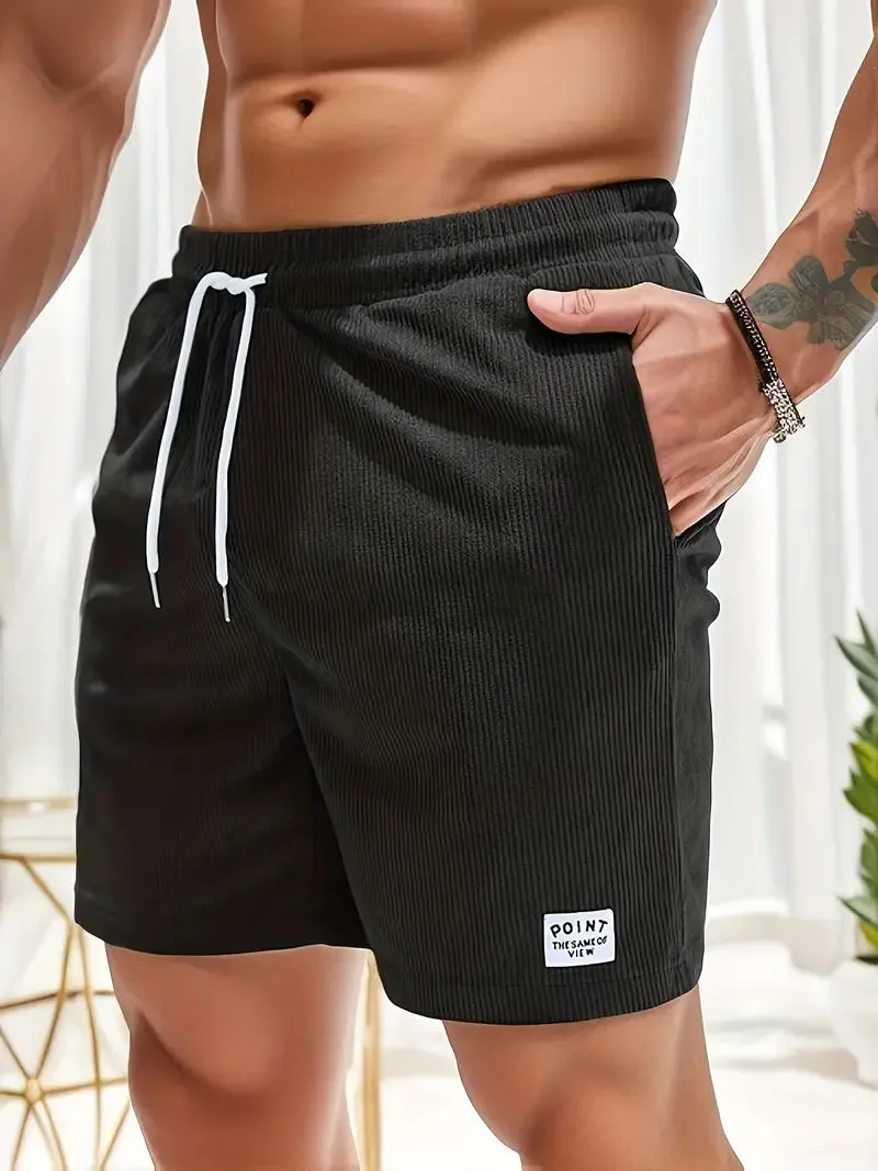 Stylish Men's Loose Fit Corduroy Shorts with Drawstring
