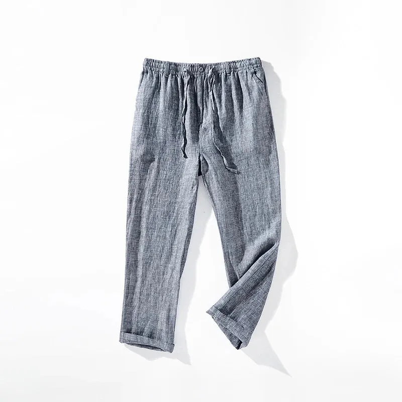 Summer Men's Japanese Casual Linen Pants: Lightweight and Breathable for Youthful Comfort