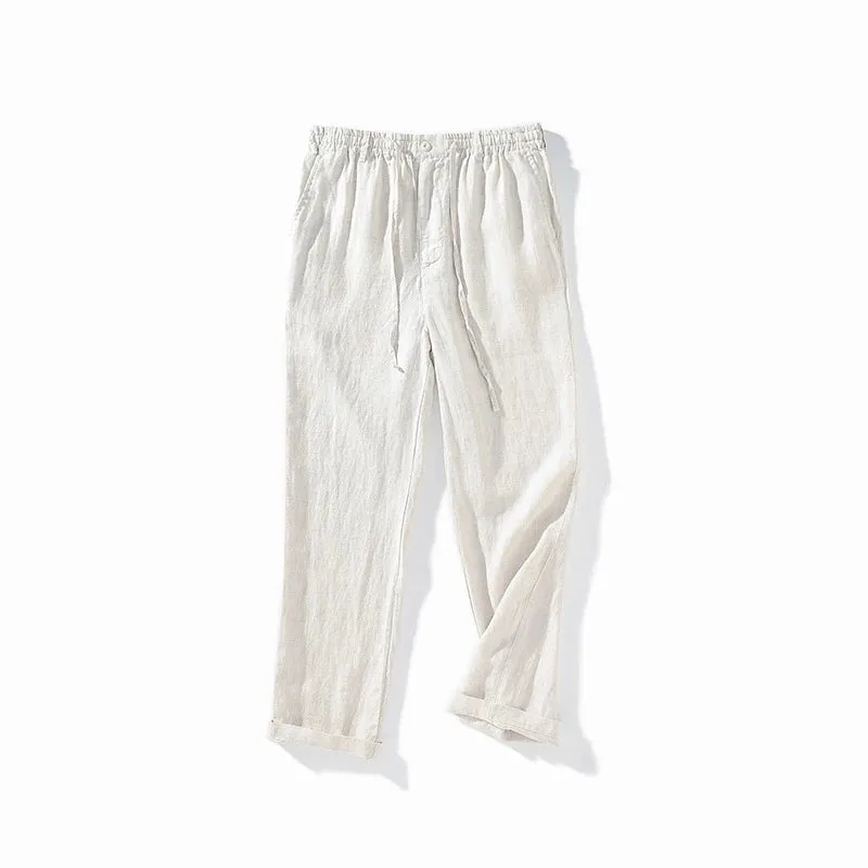Summer Men's Japanese Casual Linen Pants: Lightweight and Breathable for Youthful Comfort