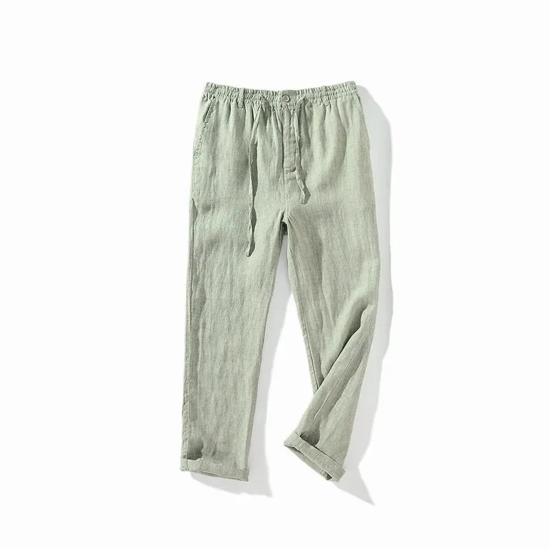 Summer Men's Japanese Casual Linen Pants: Lightweight and Breathable for Youthful Comfort