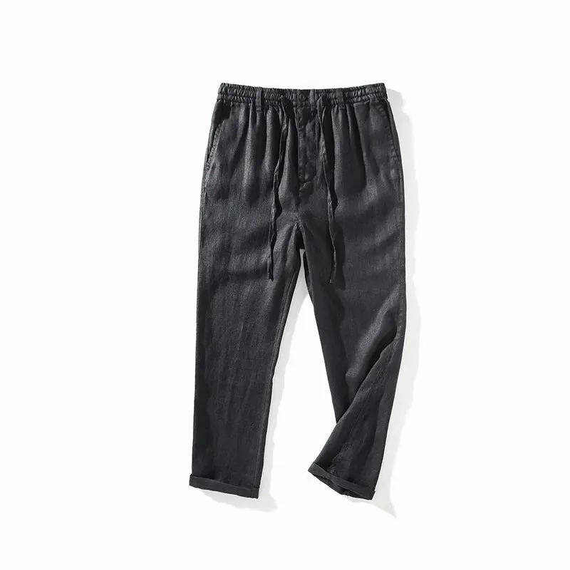 Summer Men's Japanese Casual Linen Pants: Lightweight and Breathable for Youthful Comfort