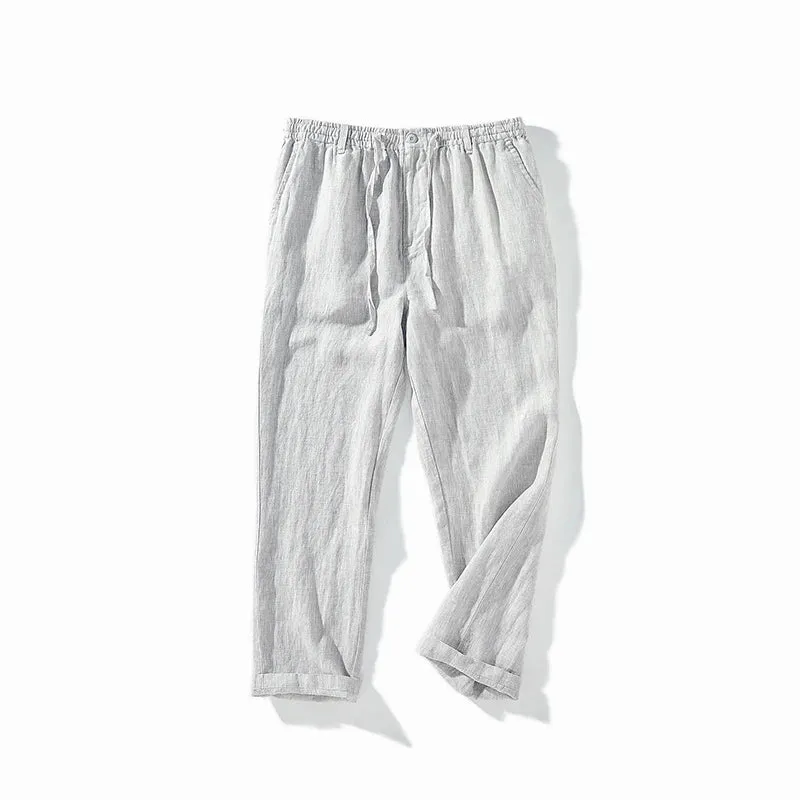 Summer Men's Japanese Casual Linen Pants: Lightweight and Breathable for Youthful Comfort