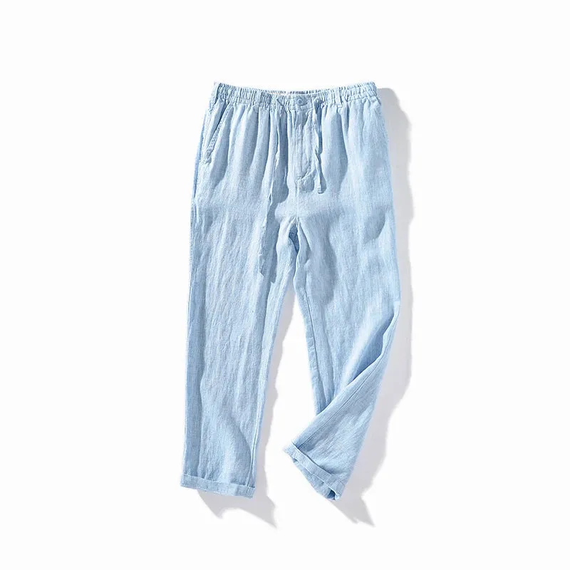 Summer Men's Japanese Casual Linen Pants: Lightweight and Breathable for Youthful Comfort