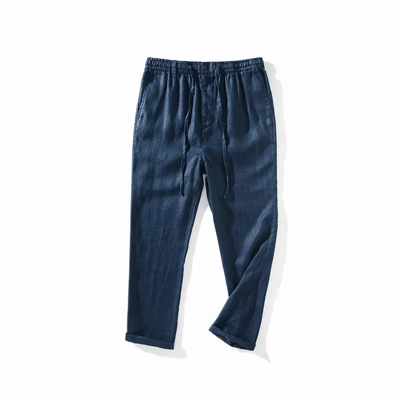 Summer Men's Japanese Casual Linen Pants: Lightweight and Breathable for Youthful Comfort
