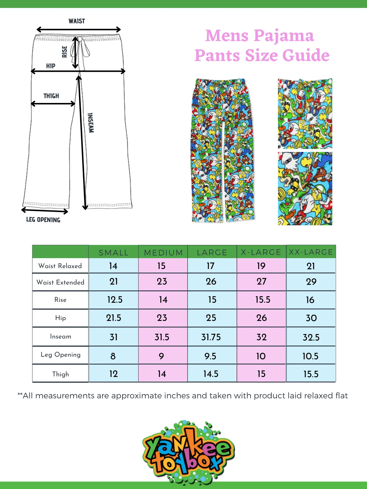 Super Mario Brothers Button Fly Pajama Pants