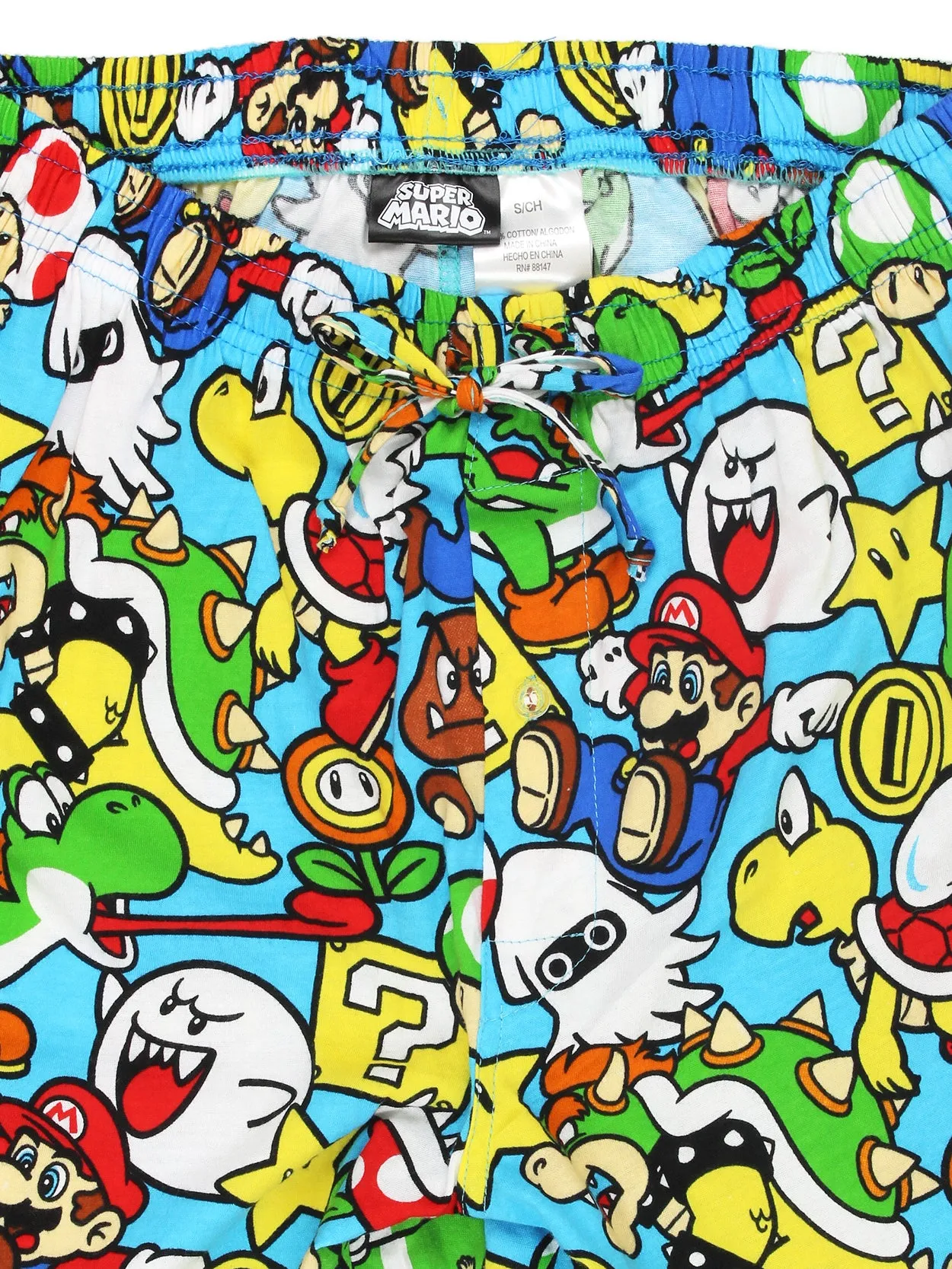 Super Mario Brothers Button Fly Pajama Pants