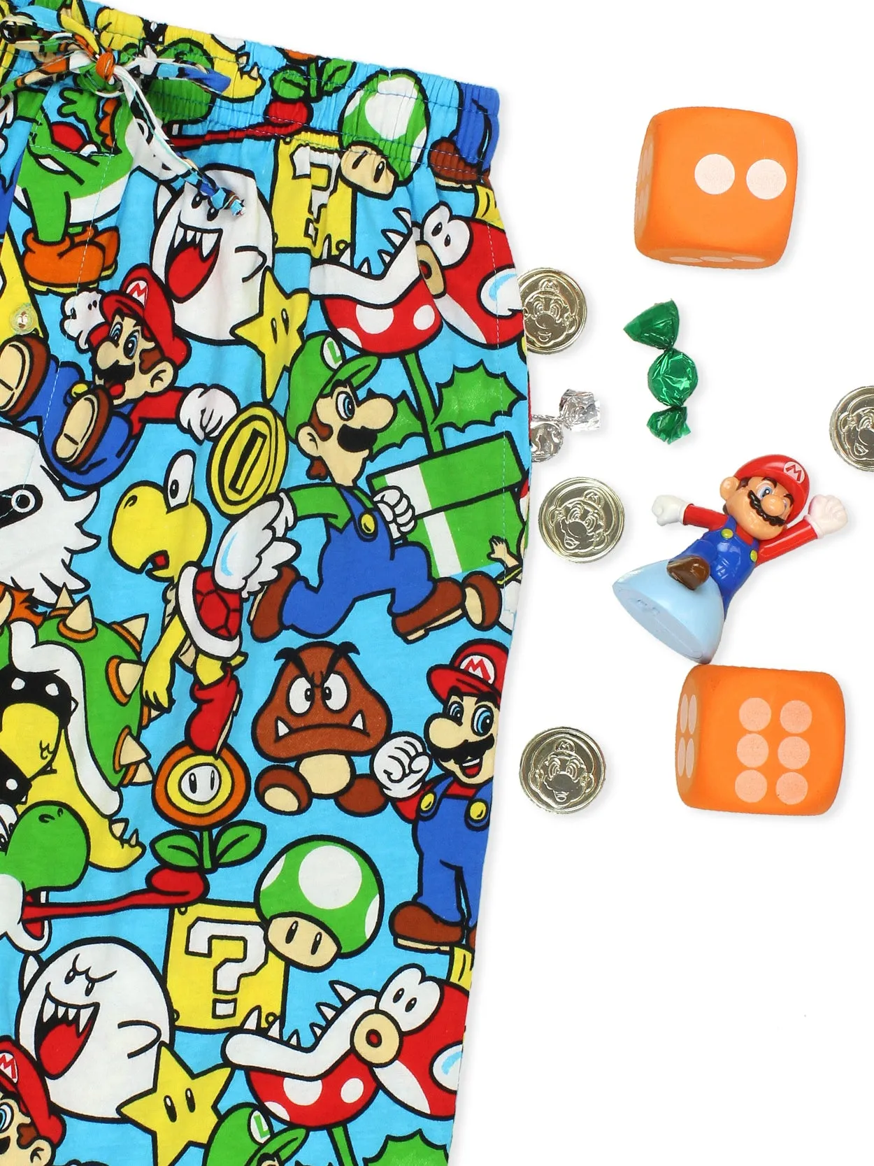 Super Mario Brothers Button Fly Pajama Pants