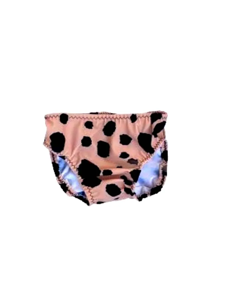 Swim Bikini Bottoms - Animal Print Sand and Black