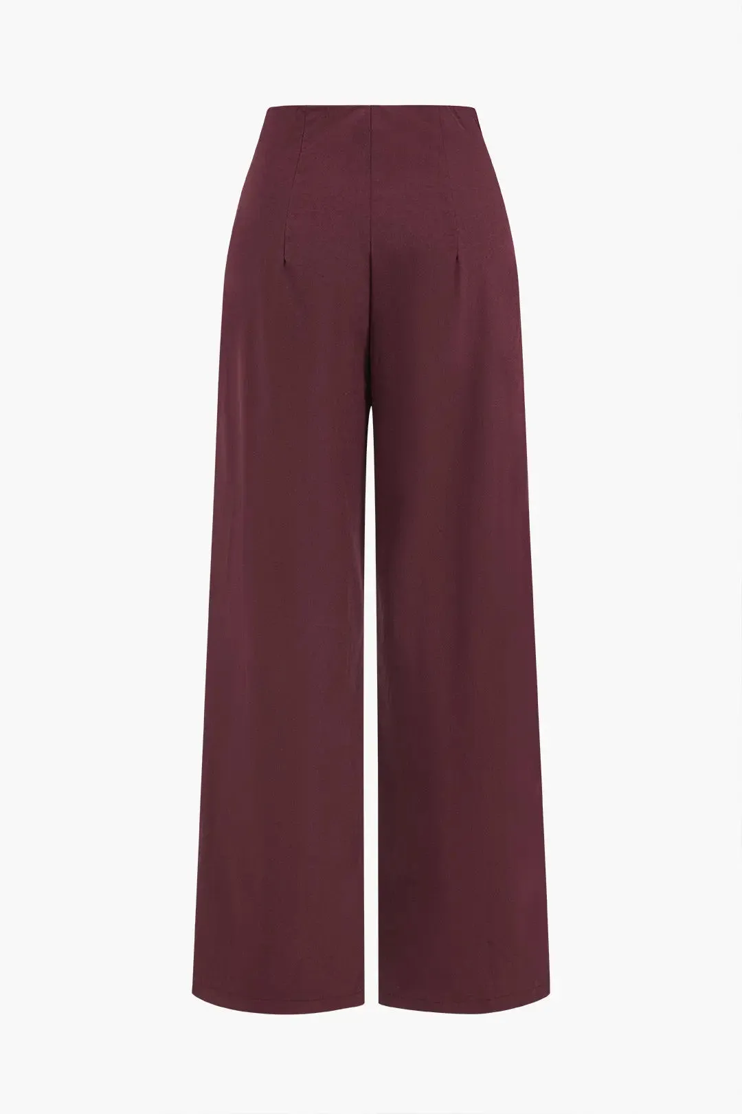 Theodora - Stylish Button Trim Woman's Wide Leg Pants