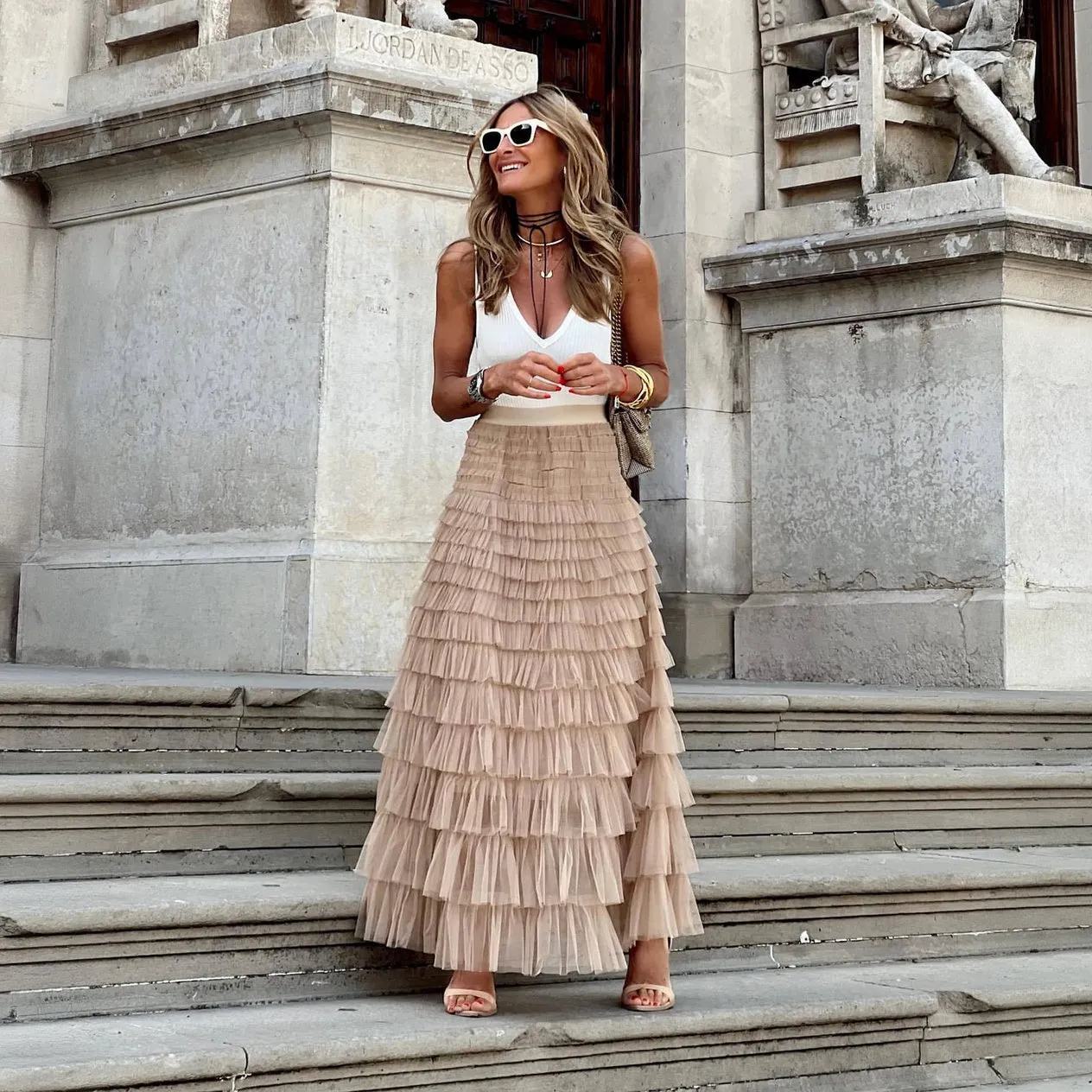 Tiered Maxi Skirt: Flowing Ruffle Design