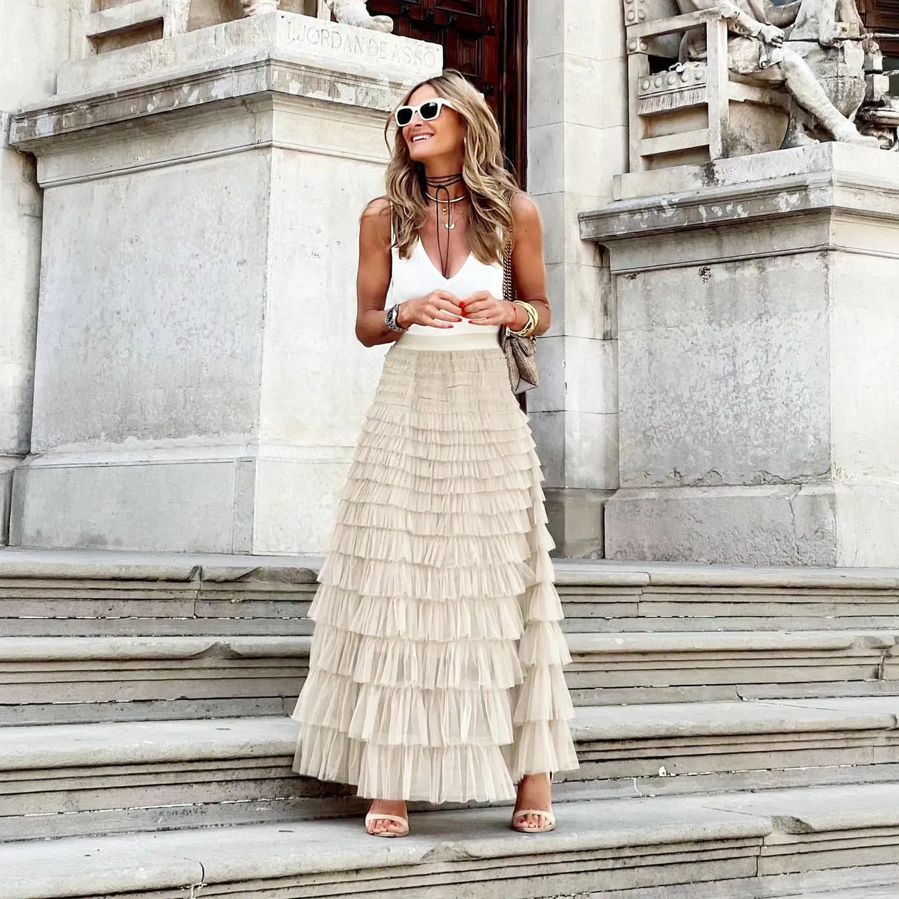 Tiered Maxi Skirt: Flowing Ruffle Design