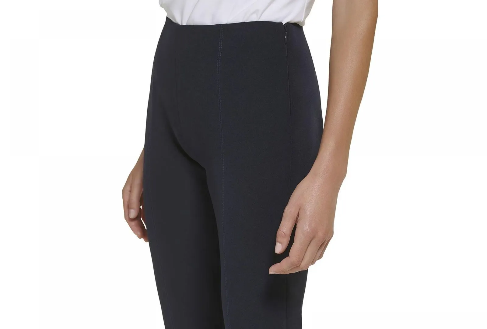 Tommy Hilfiger Women's Mid-Rise Side-Zip Flex Fit Pants H28PA268