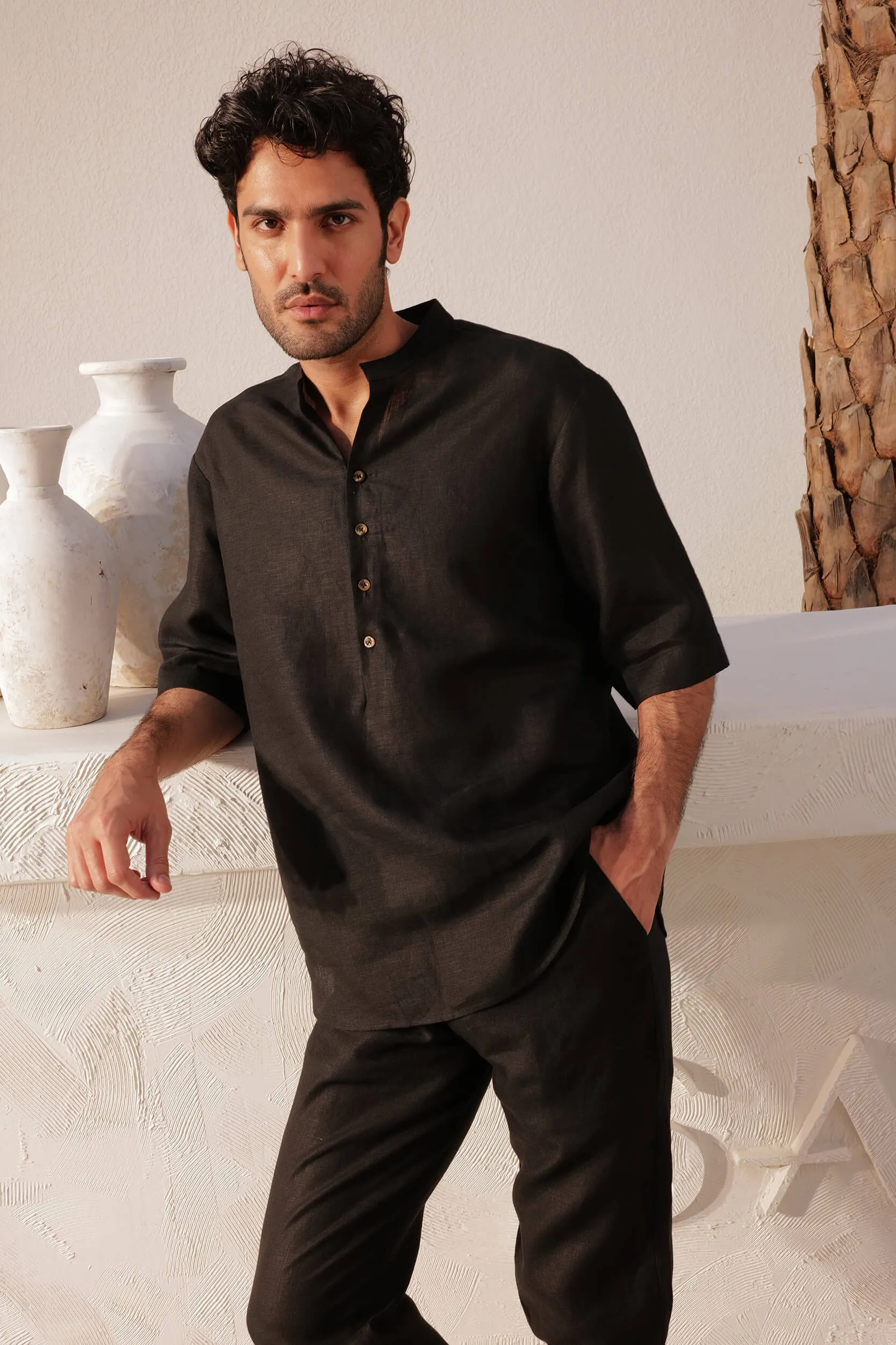 Tuscany Shirt - Man & Corsica Pants - Man (Black)