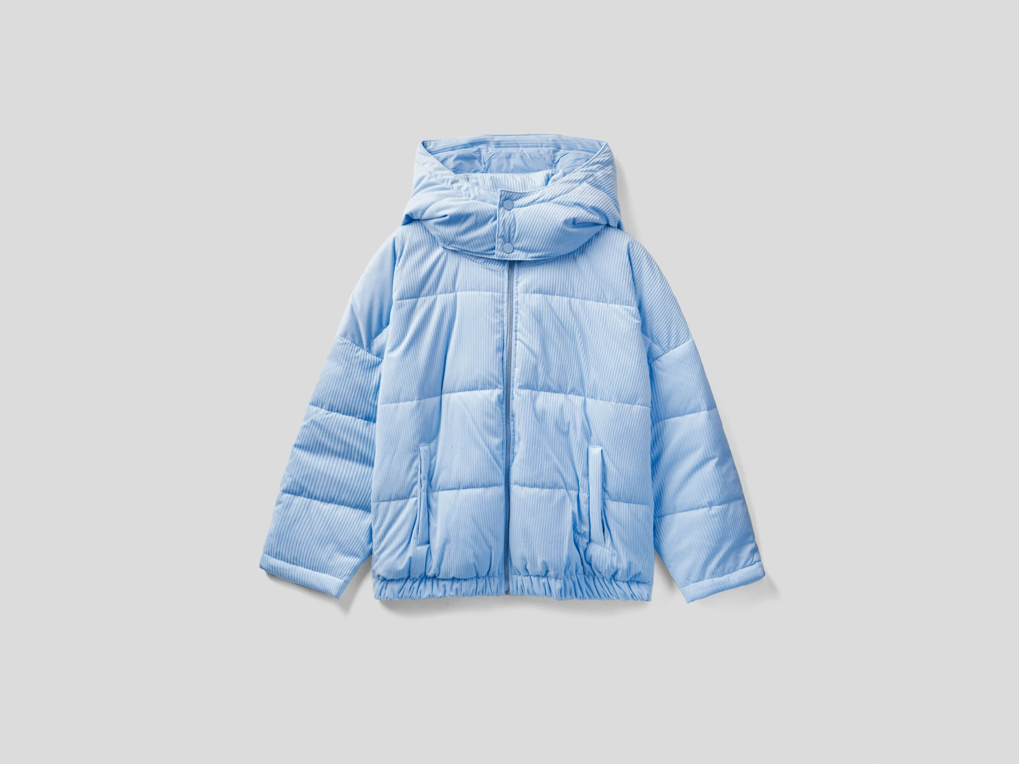 Unisex Hooded Puffer Jacket with Detachable Collar