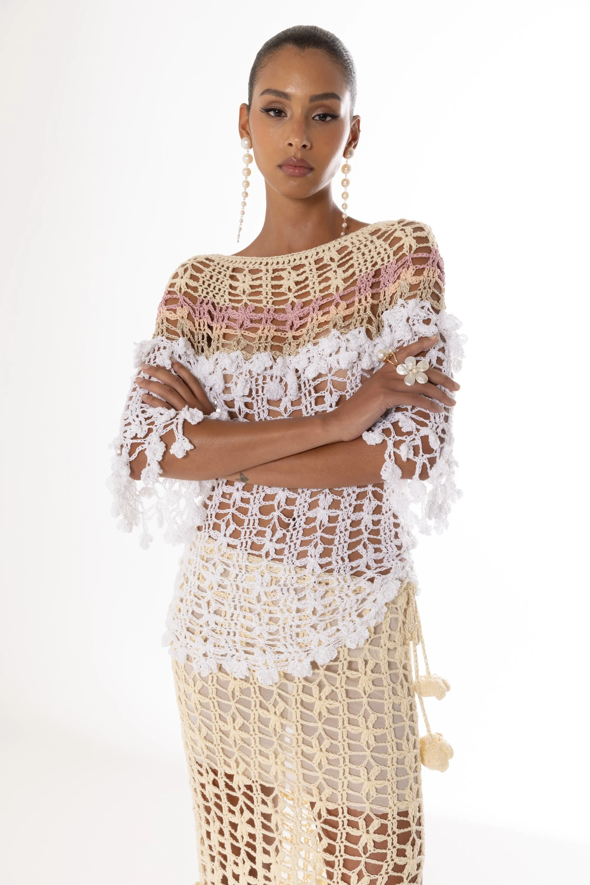 Vanilla Multicolor Handmade Crochet Top