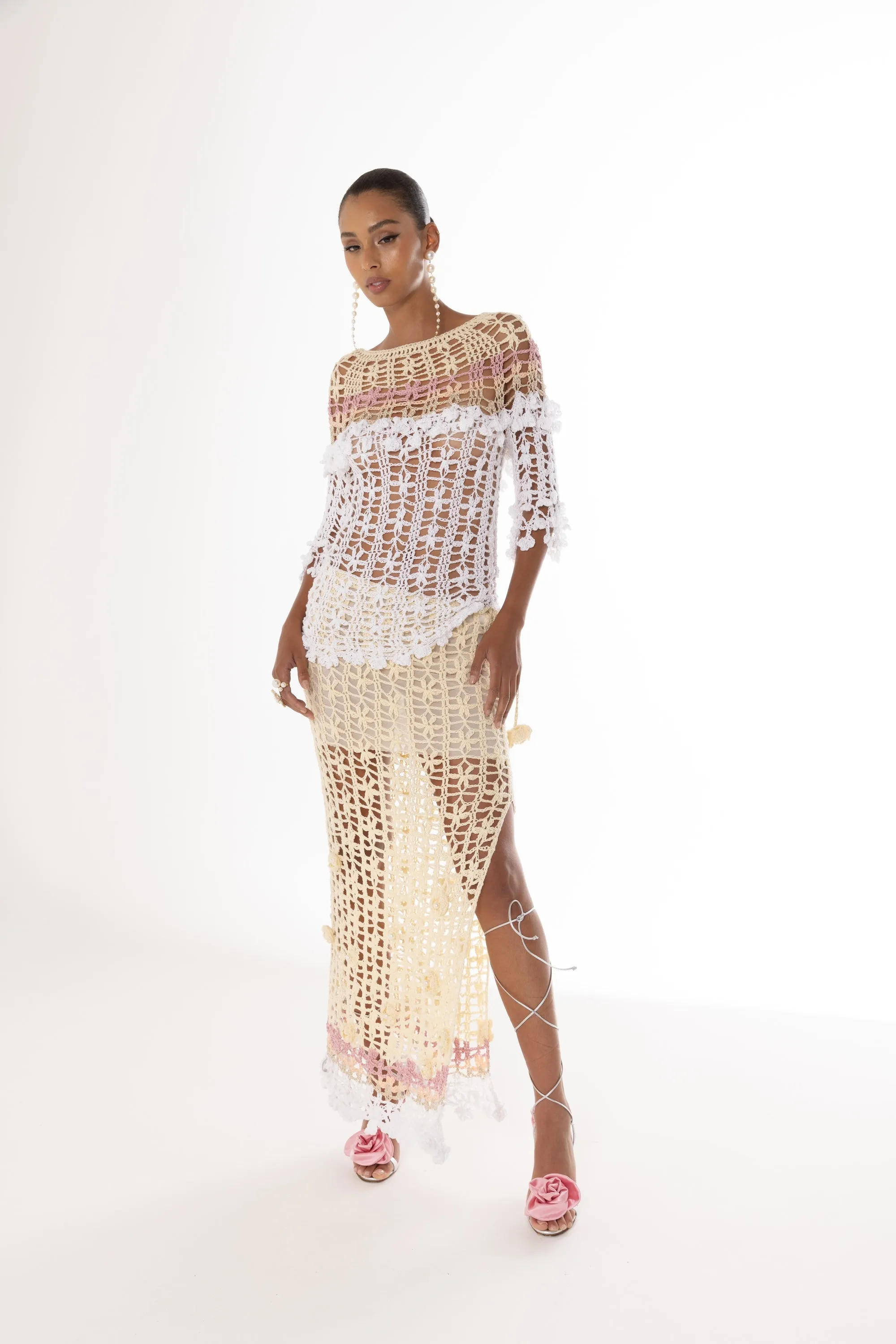 Vanilla Multicolor Handmade Crochet Top