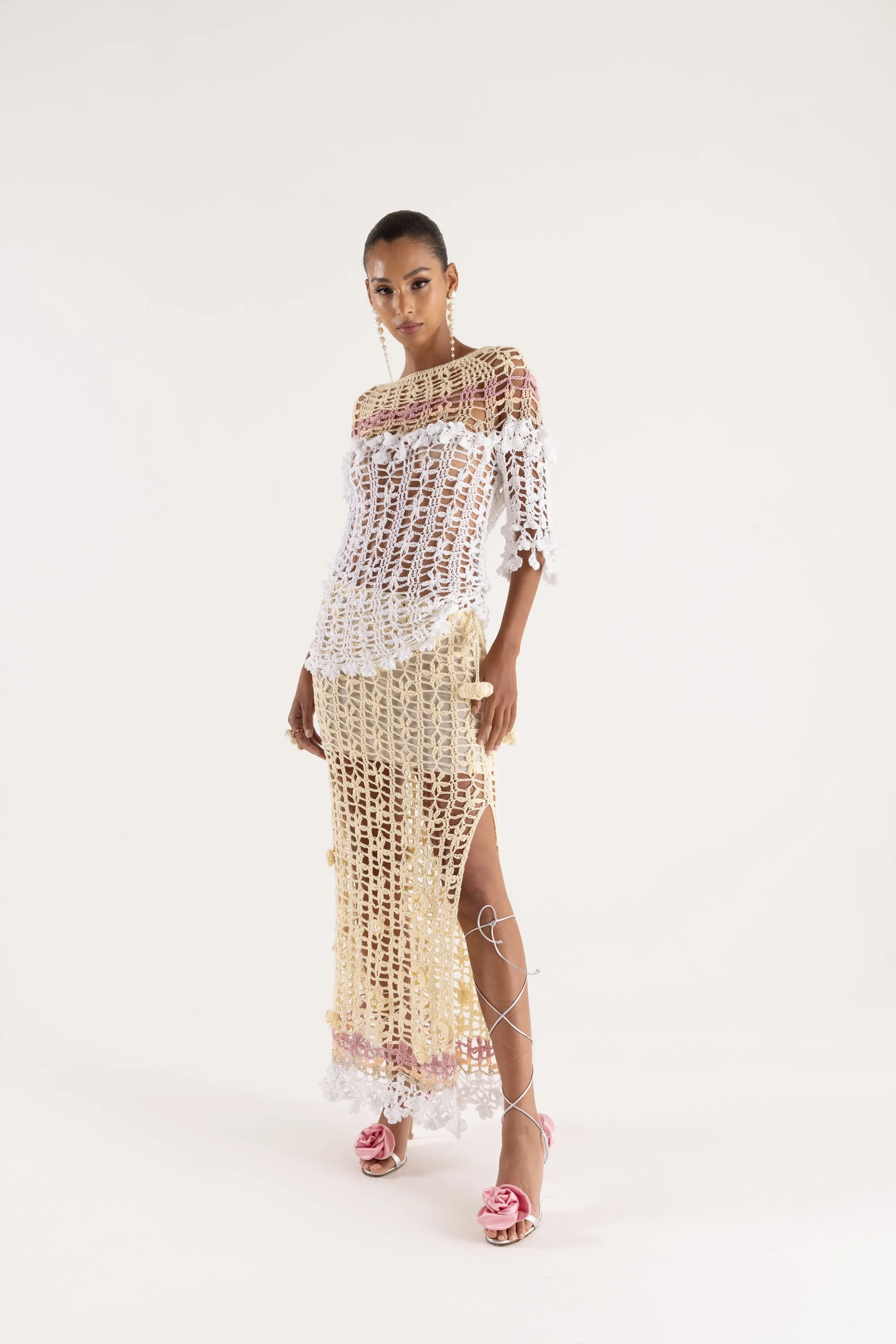 Vanilla Multicolor Handmade Crochet Top
