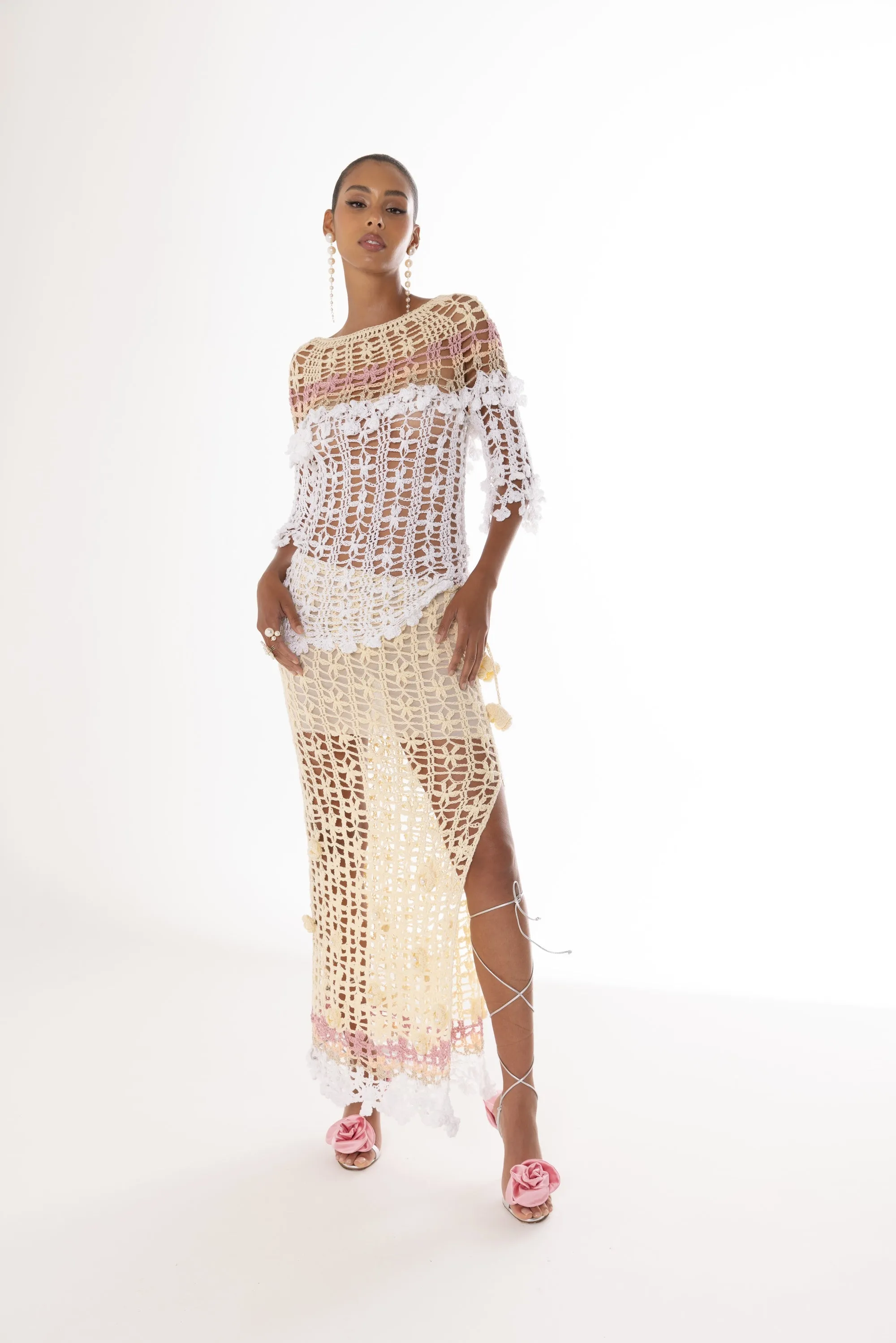 Vanilla Multicolor Handmade Crochet Top