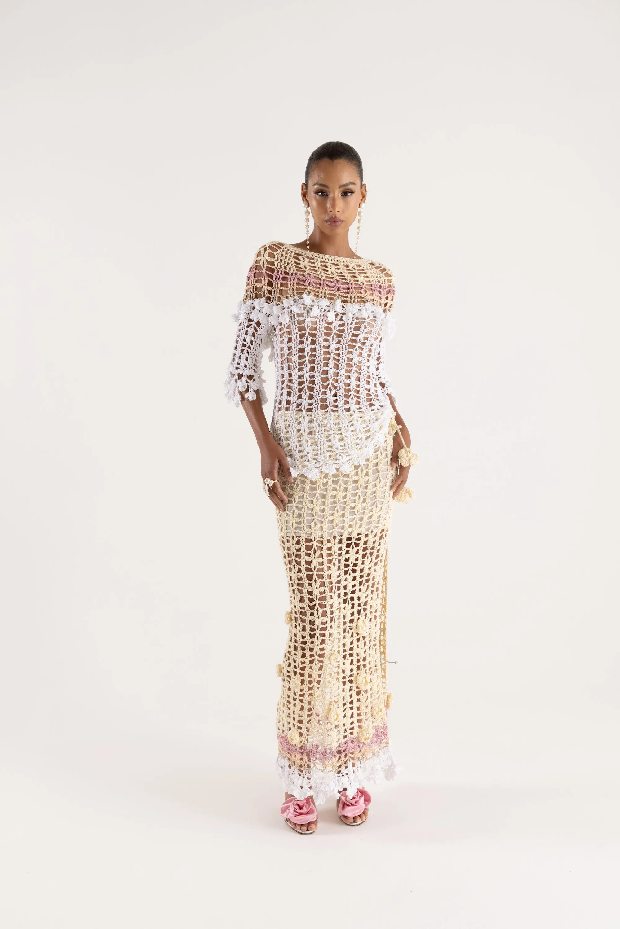 Vanilla Multicolor Handmade Crochet Top