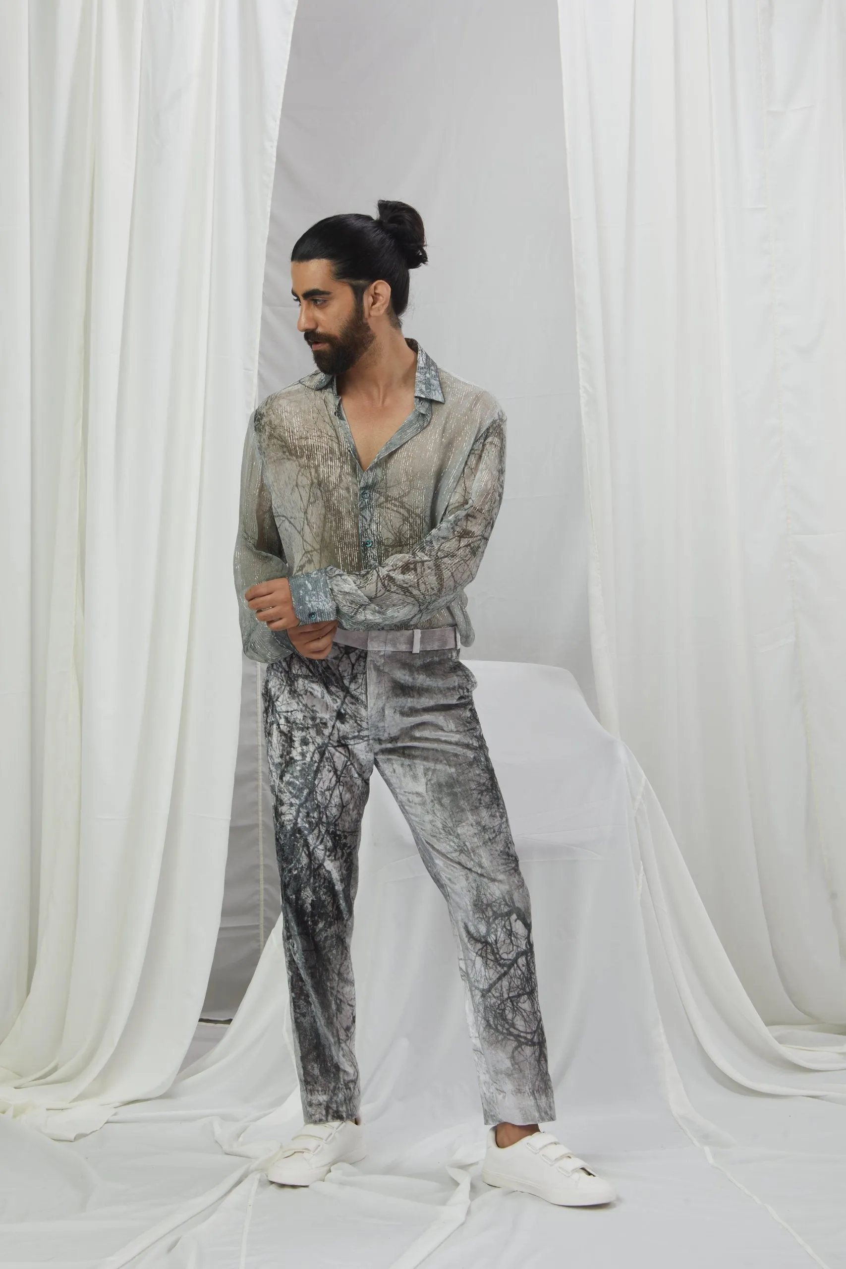 Velvet Printed Pants