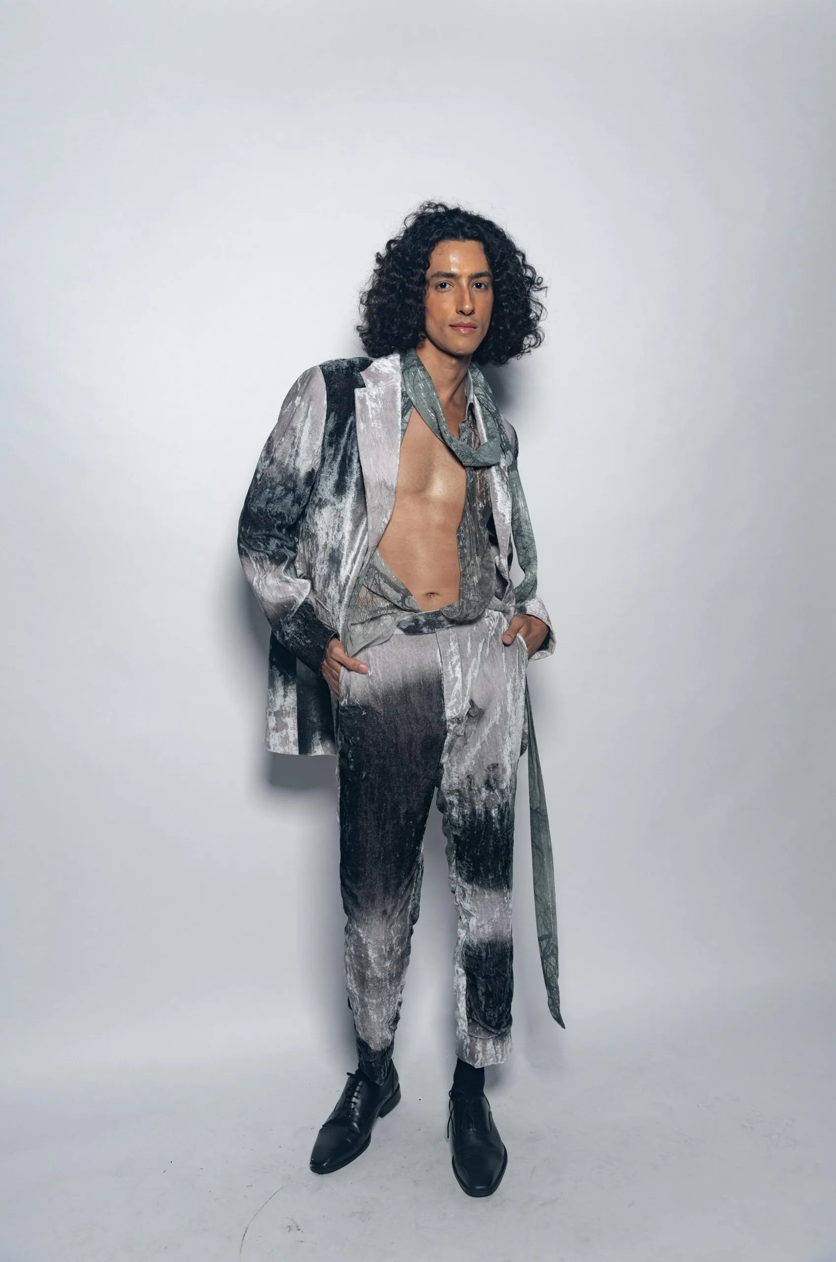 Velvet Printed Pants