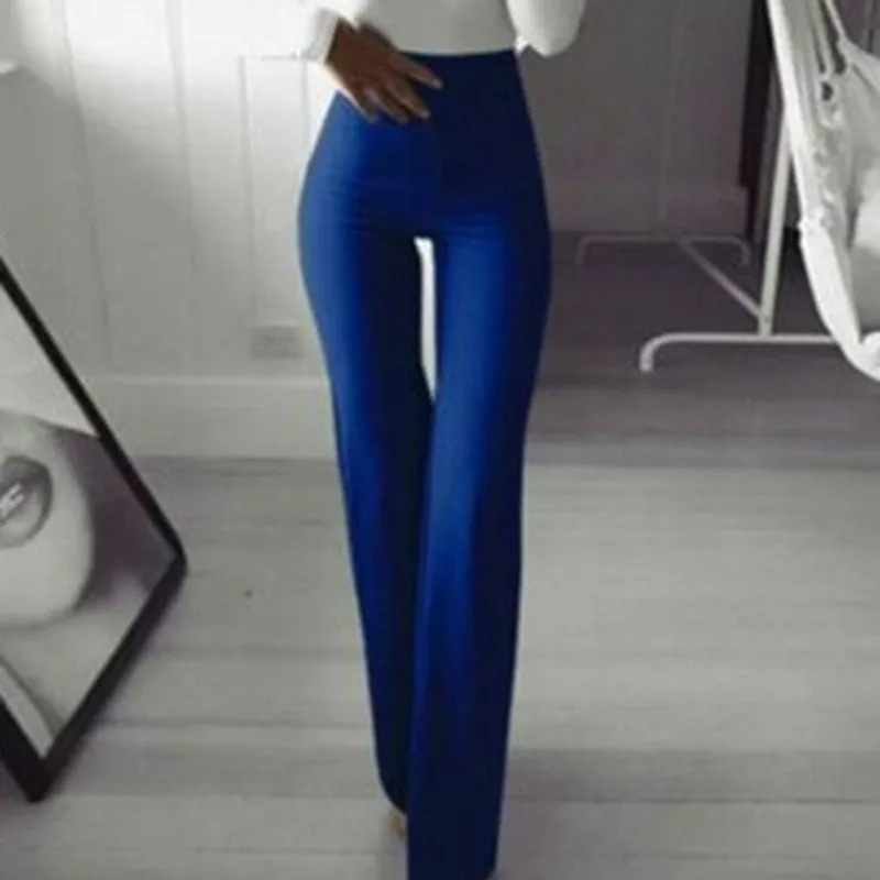 Vertical Striped Slim Fitted Long Flare Pants Stretchy Leggings Bell Bottom Gothic
