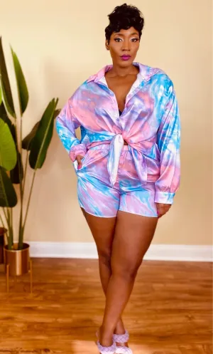 VIBRANT SHORTS SET (BLUE)
