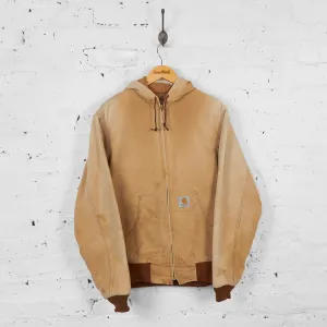 Vintage Hooded Carhartt Workwear Jacket - Beige - M