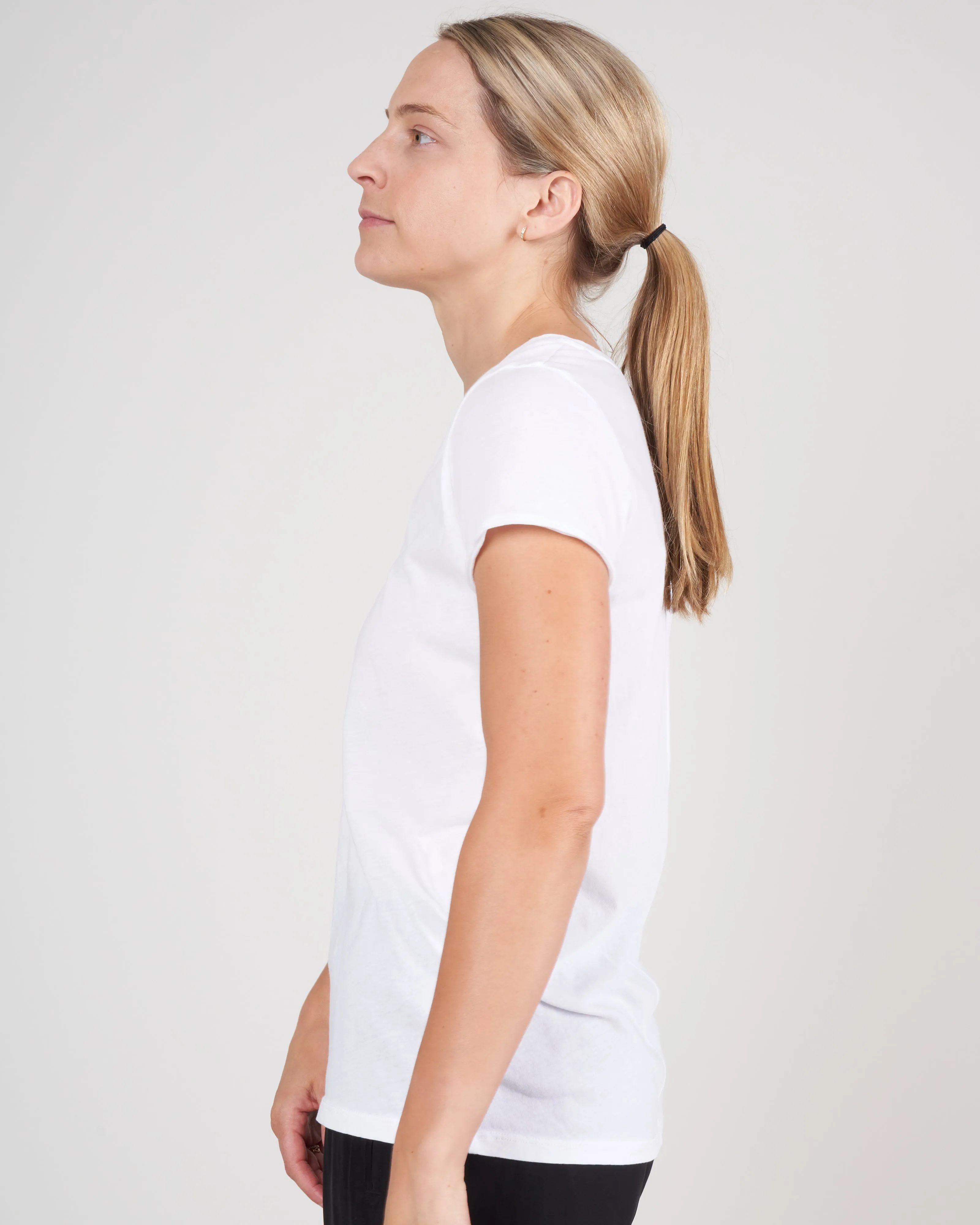 vintage jersey v neck tee - white