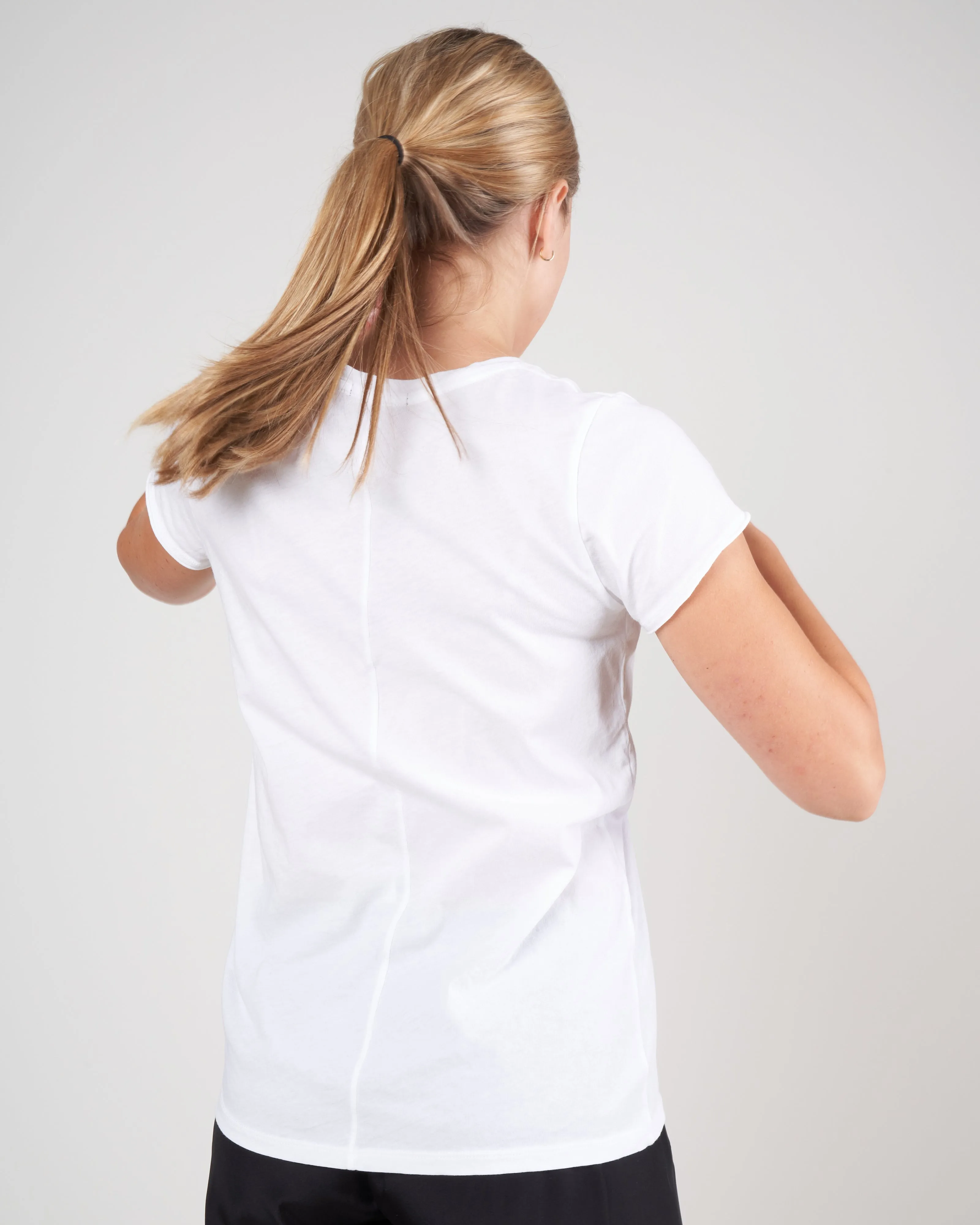 vintage jersey v neck tee - white