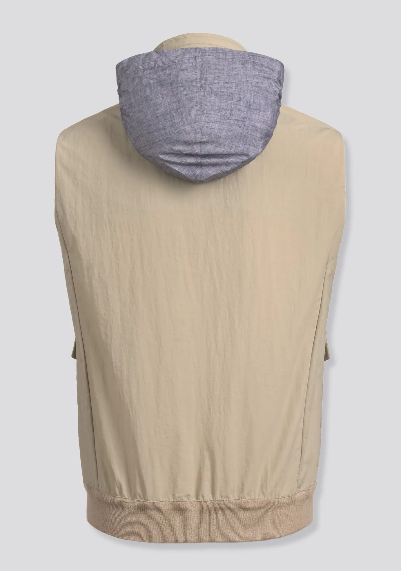 Waterproof beige Vest with hood