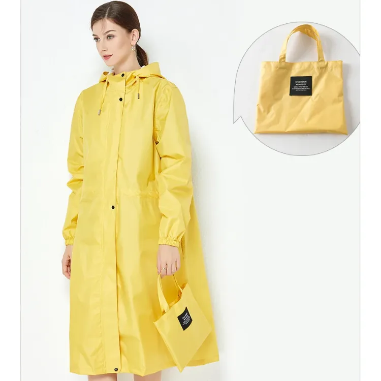 Waterproof Long Women's Raincoat Jacket - Lightweight, Durable, Outdoor Wear, Ideal for Rainy Weather