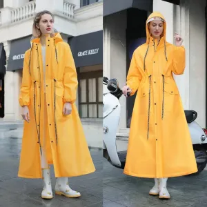 Waterproof Long Women's Raincoat - Lightweight Waterproof Jacket for Rainy Weather