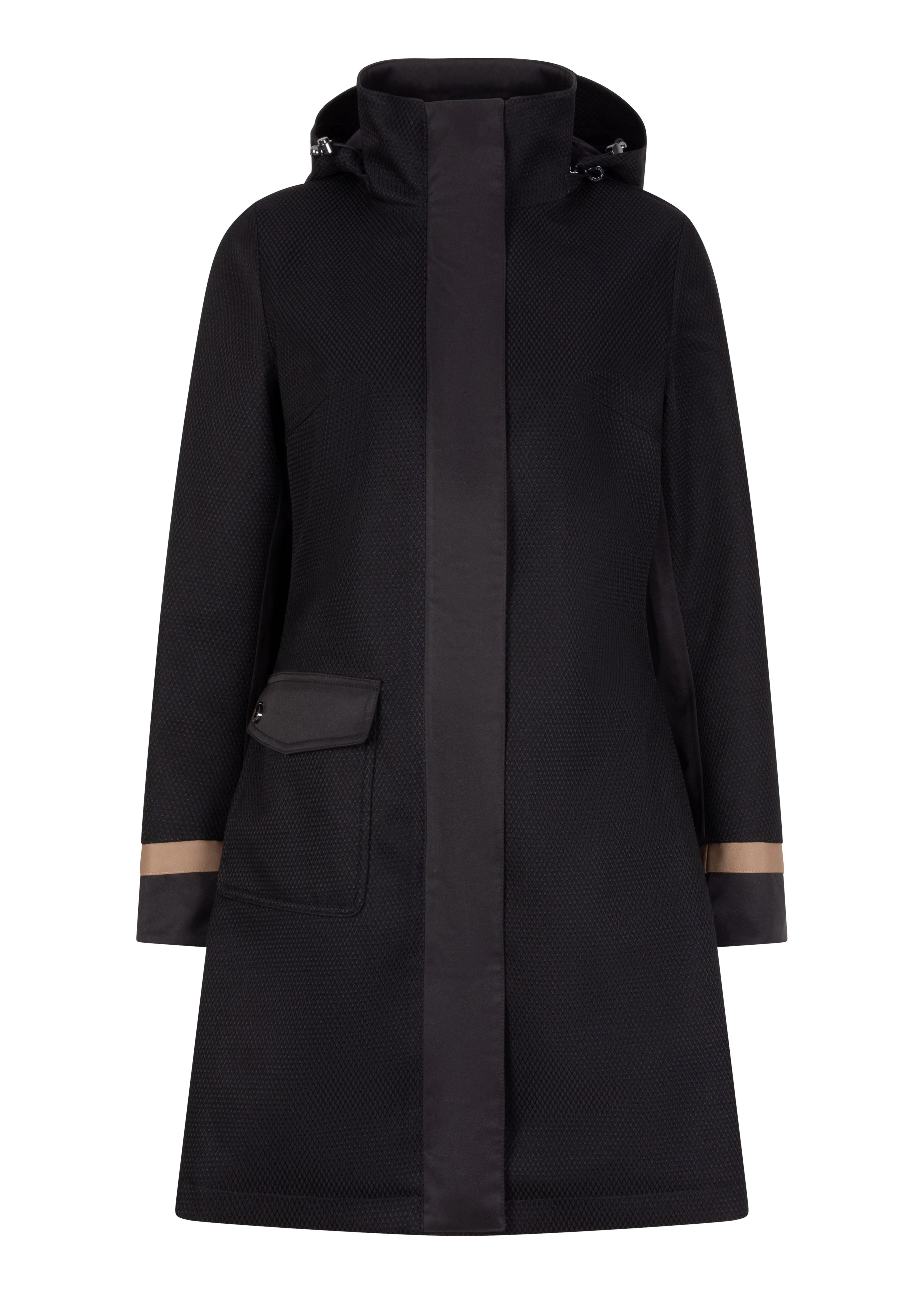 Waterproof Straight Fit Coat  | Black