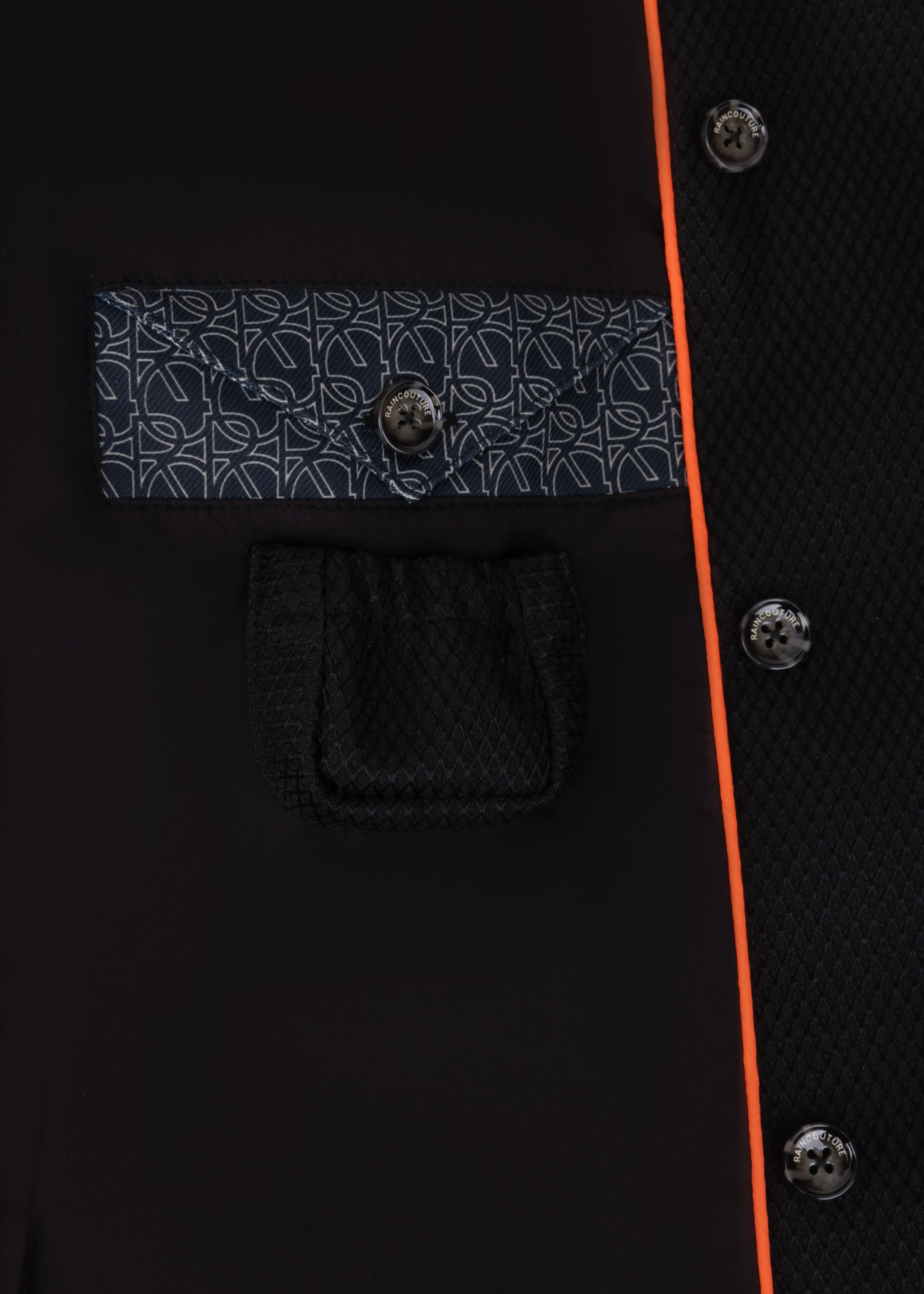 Waterproof Straight Fit Coat  | Black