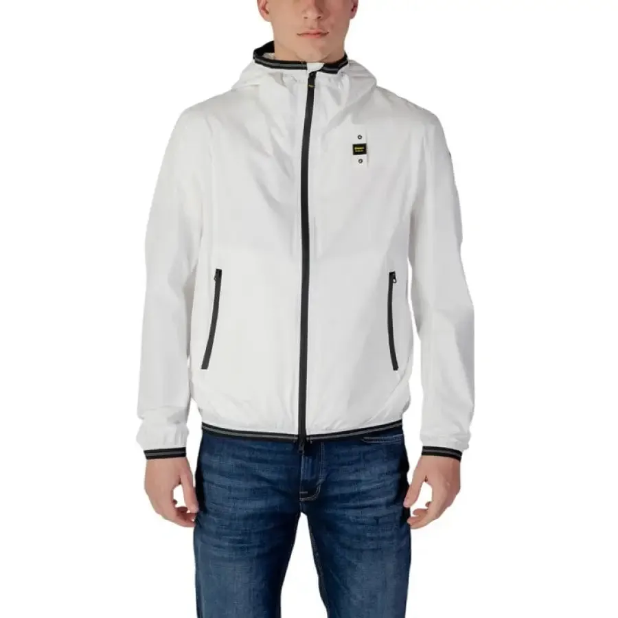 White Hooded Jacket with Black Trim