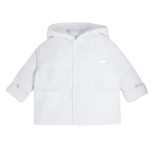 White Needlecord Hooded Jacket