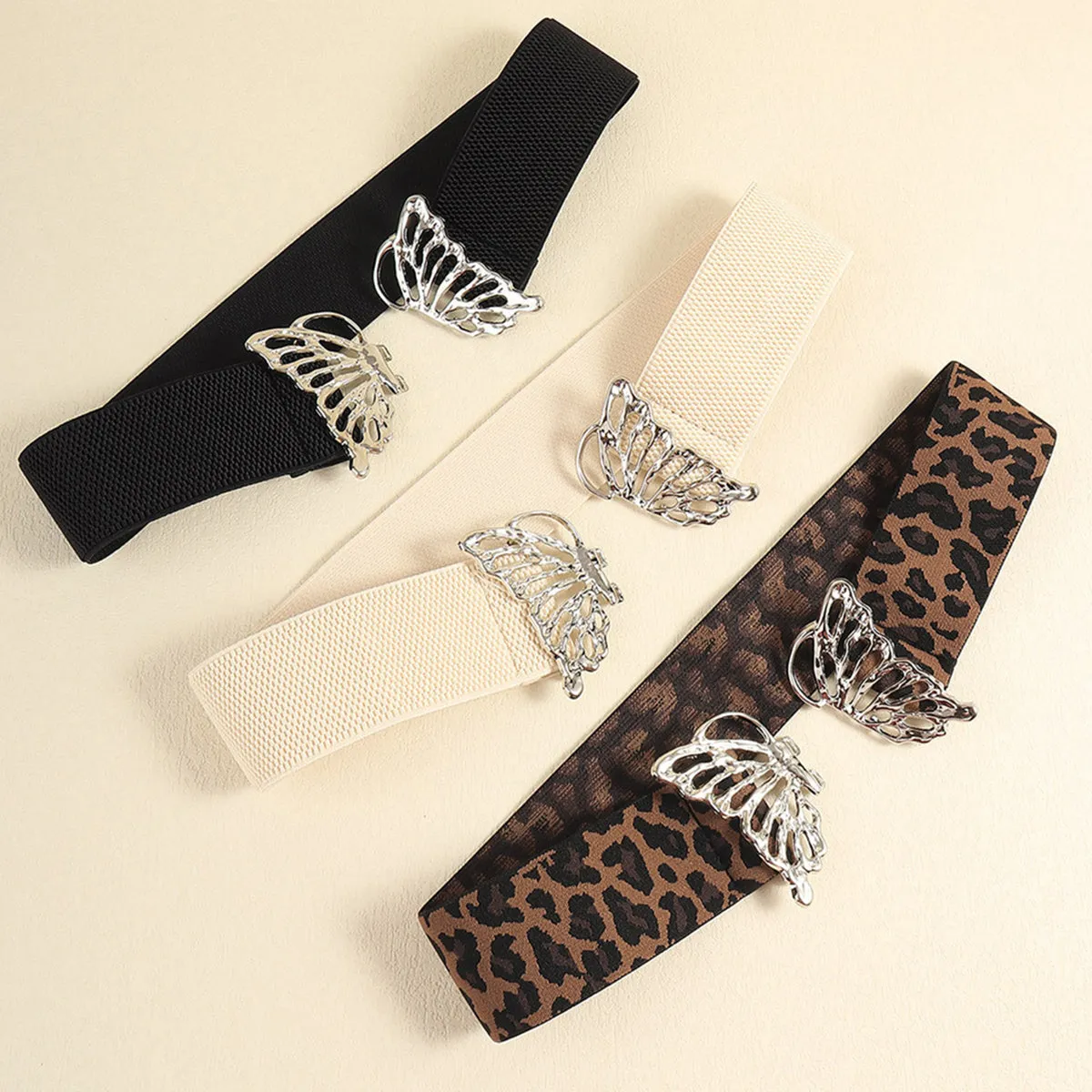 Wild Bloom Butterfly Belt (Leopard | Black | Cream)
