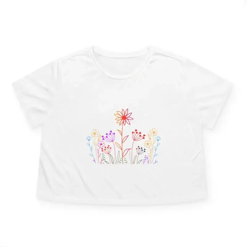 Wild Flowers Flowy Cropped Tee Womens Elegance
