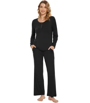 WiWi Womens Bamboo Pajama Sets Button Down