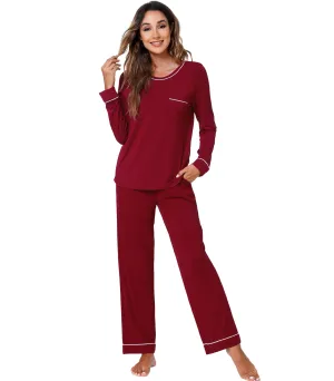 WiWi Women's Bamboo Soft Long Sleeve Sleepwear