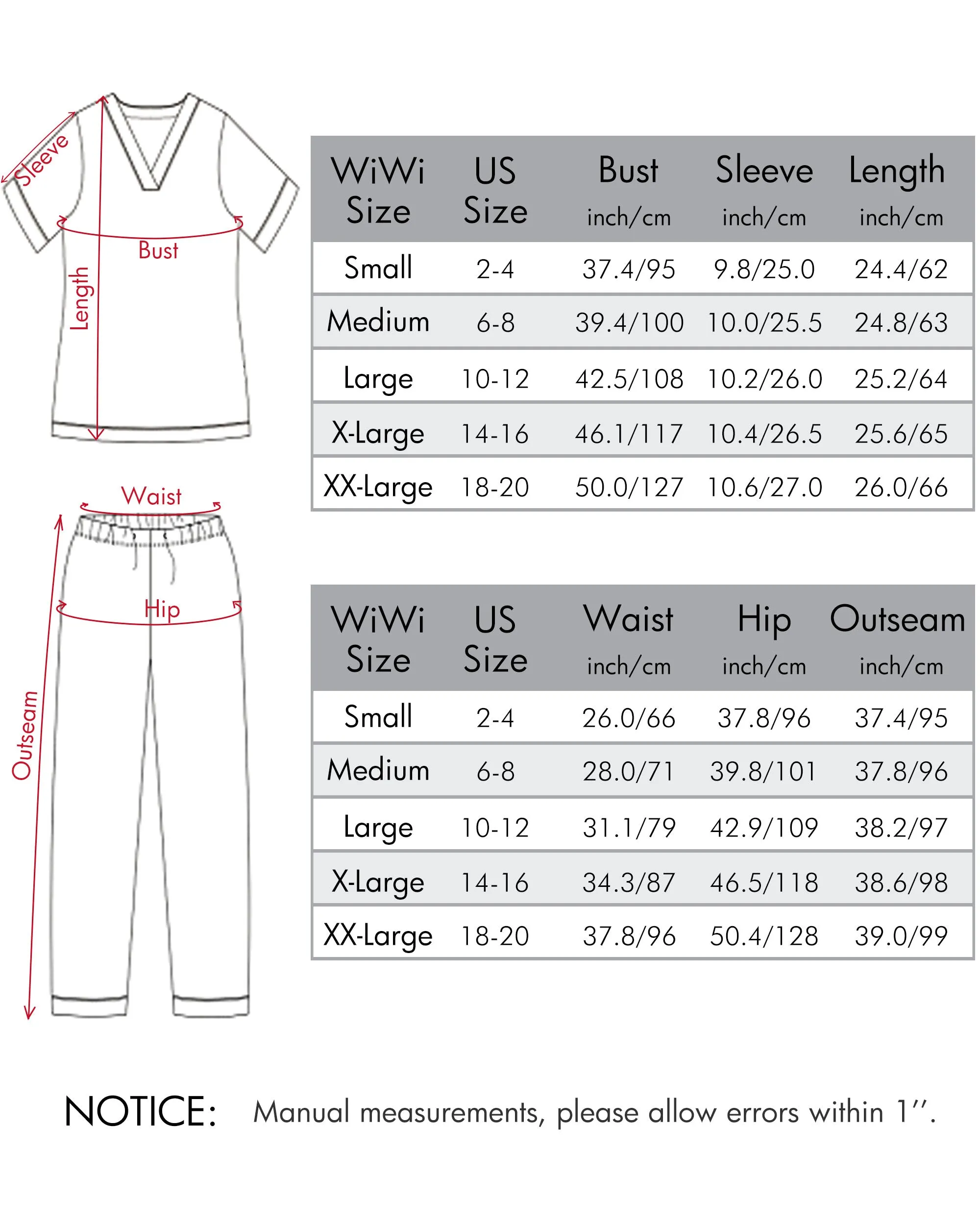 WiWi Women's Soft Short Sleeve Bamboo Pajamas Set