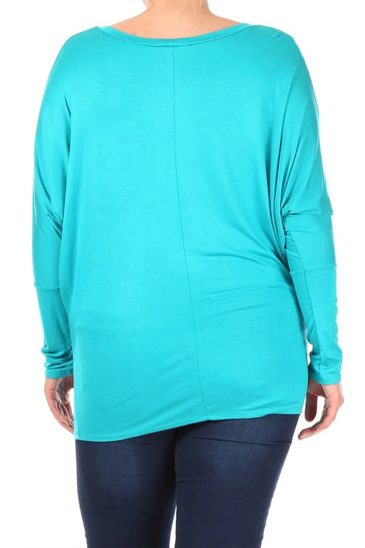 Women's Plus Size Casual Dolman Sleeve Solid T-Shirt Top